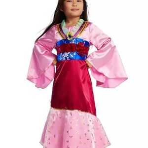 Disney Theme Parks Mulan Costume for Girls  Sizes 11/12 , 13 satin sequence pink